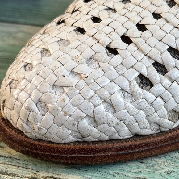 Allen Edmonds Seville Oxfords Mens 8.5 EEE White Basket Weave Leather Dress Shoe main image 6